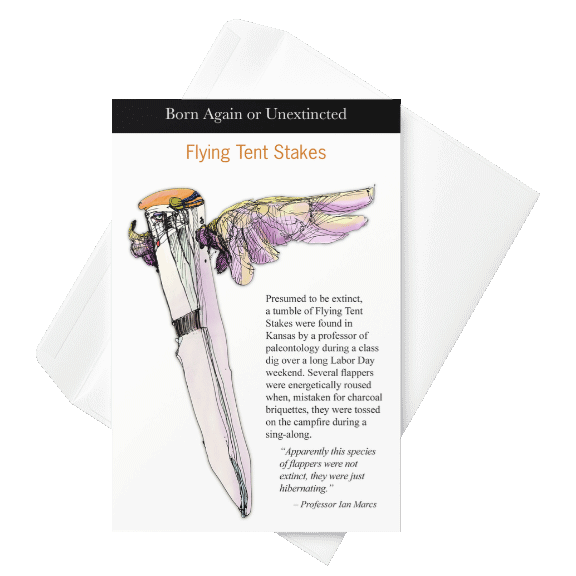 Occasion Card 4x6 — Flying Tent Stake